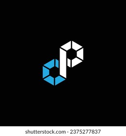 DP or PD double letter logo design. Abstract outstanding professional business awesome artistic branding company different colors illustration.