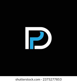 DP- oder PD-Logo-Design mit Doppelbuchstaben. Abstrakt herausragende professionelle Business-fantastische künstlerische Branding Unternehmen verschiedene Farben Illustration.