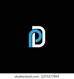 DP or PD double letter logo design. Abstract outstanding professional business awesome artistic branding company different colors illustration.