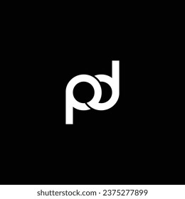 DP or PD double letter logo design. Abstract outstanding professional business awesome artistic branding company different colors illustration.