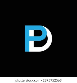 Diseño del logotipo de doble letra DP o PD. Resumen sobresaliente negocio profesional impresionante empresa de marca artística de diferentes colores ilustración.