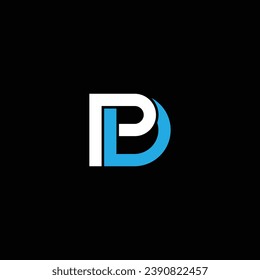 DP or PD double letter logo design. Abstract outstanding professional business awesome artistic branding company different colors illustration.