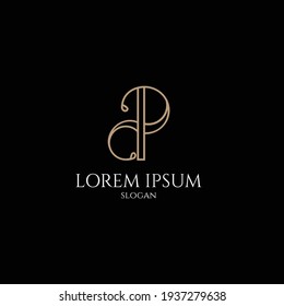 dp Pd initial minimal luxury logo vector template