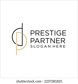 Plantilla de diseño de logotipo limpio de carta DP
