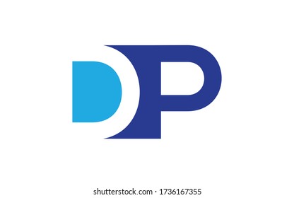 Diseño de logotipo inicial de carta DP o PD, plantilla de vector