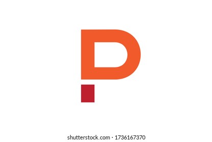 DP oder PD Letter Initial Logo Design, Vector Template
