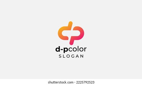 DP or PD letter logo design template vector