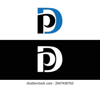 DP And PD letter minimalist logo design template vector element.