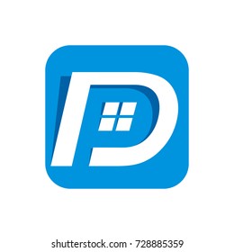 DP or PD logo initial letter template design vector for real estate industry