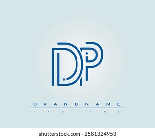 DP Technology Letter Logo Template. This tech letter logo is a graphic mark that uses letters to represent a technology company.