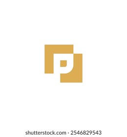 DP vector technology initial square icon logo