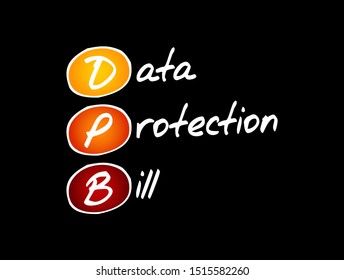 DPB - Data Protection Bill acronym, technology concept background