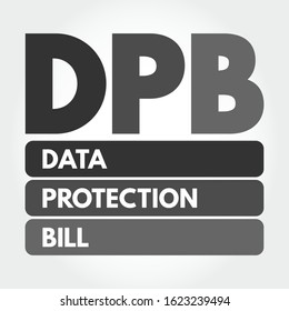 DPB - Data Protection Bill acronym, technology concept background