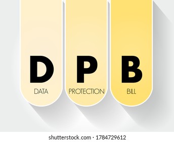 DPB - Data Protection Bill acronym, technology concept background