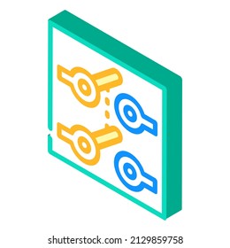 dpdt elektronisches Gerät isometrische Icon Vektorgrafik. dpdt elektronisches Gerätezeichen. einzelne Symbolillustration