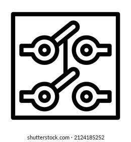 dpdt electronic device line icon vector. dpdt electronic device sign. isolated contour symbol black illustration