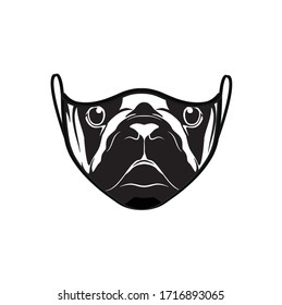 dpg face printed mask design on black background