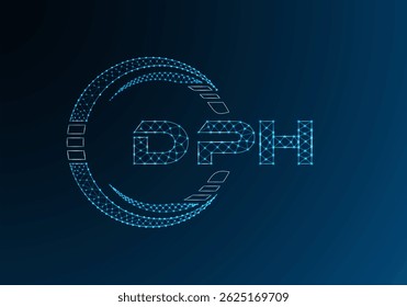 DPH low poly letter logo vector design. DPH lower poly logo design. 