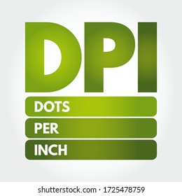 DPI - Dots Per Inch acronym, technology concept background