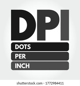 DPI - Acrónimo de puntos por pulgada, fondo de concepto de tecnología