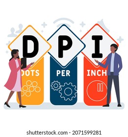 DPI - Dots Per Inch acronym. business concept background.  vector illustration concept with keywords and icons. lettering illustration with icons for web banner, flyer