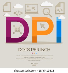 Dpi Mean Dots Per Inch Computer Stock Vector Royalty Free 1845419818