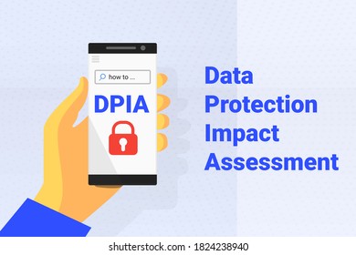 DPIA - Data Protection Impact Assessment. Vector illustration
