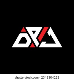 DPJ triangle letter logo design with triangle shape. DPJ triangle logo design monogram. DPJ triangle vector logo template with red color. DPJ triangular logo Simple, Elegant, and Luxurious design.