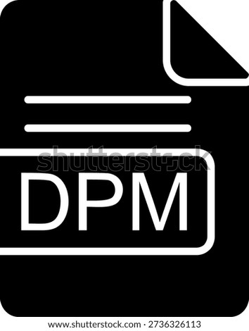 DPM File Format Glyph Vector Icon Design