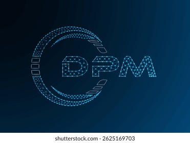 DPM low poly letter logo vector design. DPM lower poly logo design. 