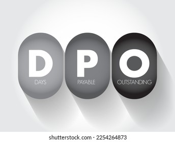 DPO Days Payable Outstanding - efficiency ratio that measures the average number of days a company takes to pay its suppliers, acronym text concept background