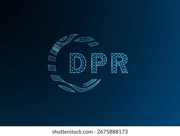DPR low poly letter logo vector design. DPR lower poly logo design. DPR unique low poly logo design.