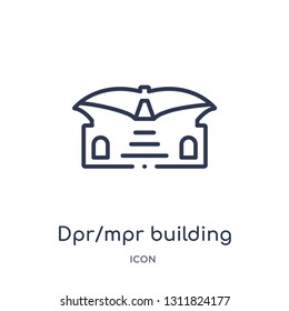 dpr/mpr building icon from monuments outline collection. Thin line dpr/mpr building icon isolated on white background.