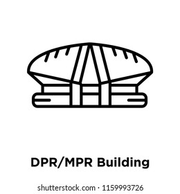 DPR/MPR Building icon vector isolated on white background, DPR/MPR Building transparent sign , line or linear sign, element design in outline style