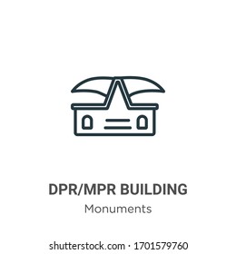 Dpr/mpr building outline vector icon. Thin line black dpr/mpr building icon, flat vector simple element illustration from editable monuments concept isolated stroke on white background
