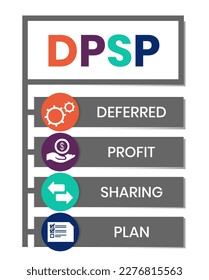DPSP - Deferred Profit Sharing Plan acronym. business concept background. vector illustration concept with keywords and icons. lettering illustration with icons for web banner, flyer