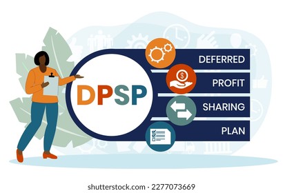 DPSP - Deferred Profit Sharing Plan acronym. business concept background. vector illustration concept with keywords and icons. lettering illustration with icons for web banner, flyer