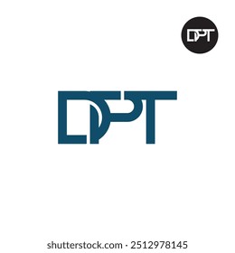 Diseño de monograma de letra de logotipo DPT