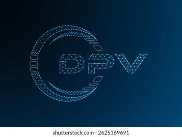 Projeto de vetor de logotipo de letra poli baixa DPV. DPV design de logotipo poli inferior. 