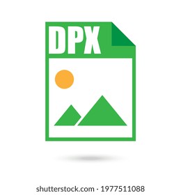 DPX Color File Icon, Flat Design Style