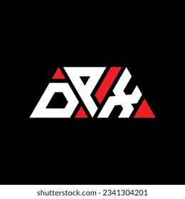DPX triangle letter logo design with triangle shape. DPX triangle logo design monogram. DPX triangle vector logo template with red color. DPX triangular logo Simple, Elegant, and Luxurious design.