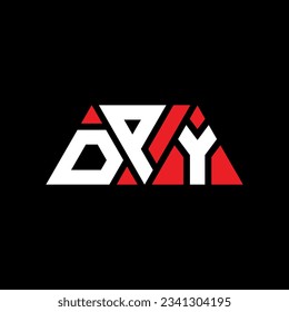 DPY triangle letter logo design with triangle shape. DPY triangle logo design monogram. DPY triangle vector logo template with red color. DPY triangular logo Simple, Elegant, and Luxurious design.