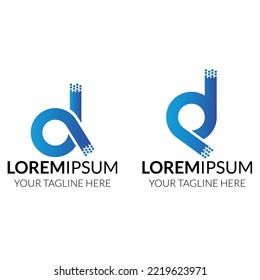 Letra de alfabeto de DQ Plantilla de diseño de logotipo de monograma 