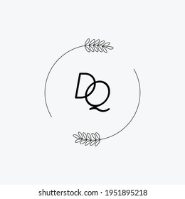 DQ Beauty vector initial logo, handwriting logo of initial signature