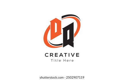 Logotipo creativo de la letra de DQ con el área del círculo. Letra inicial DQ enlazado círculo en mayúscula logo del monograma. Diseño de Vector de logotipo de letra inicial DQ.
