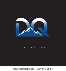 DQ Creative Mountain Logo Bold Gradient Letter mark Branding Design for Business Outdoor Brands