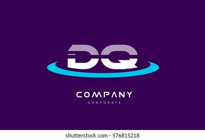 dq d q cyan magenta blue letter combination alphabet vector company logo icon sign design template 