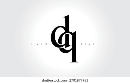 DQ  Elegant Serif Monogram Logo – Luxury Lowercase Typographic Lettermark for Modern Branding
