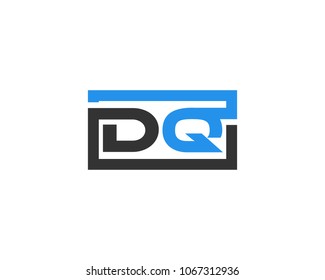 DQ initial box letter logo template vector