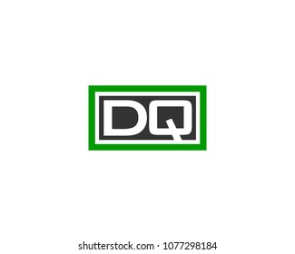 DQ initial box letter logo template vector